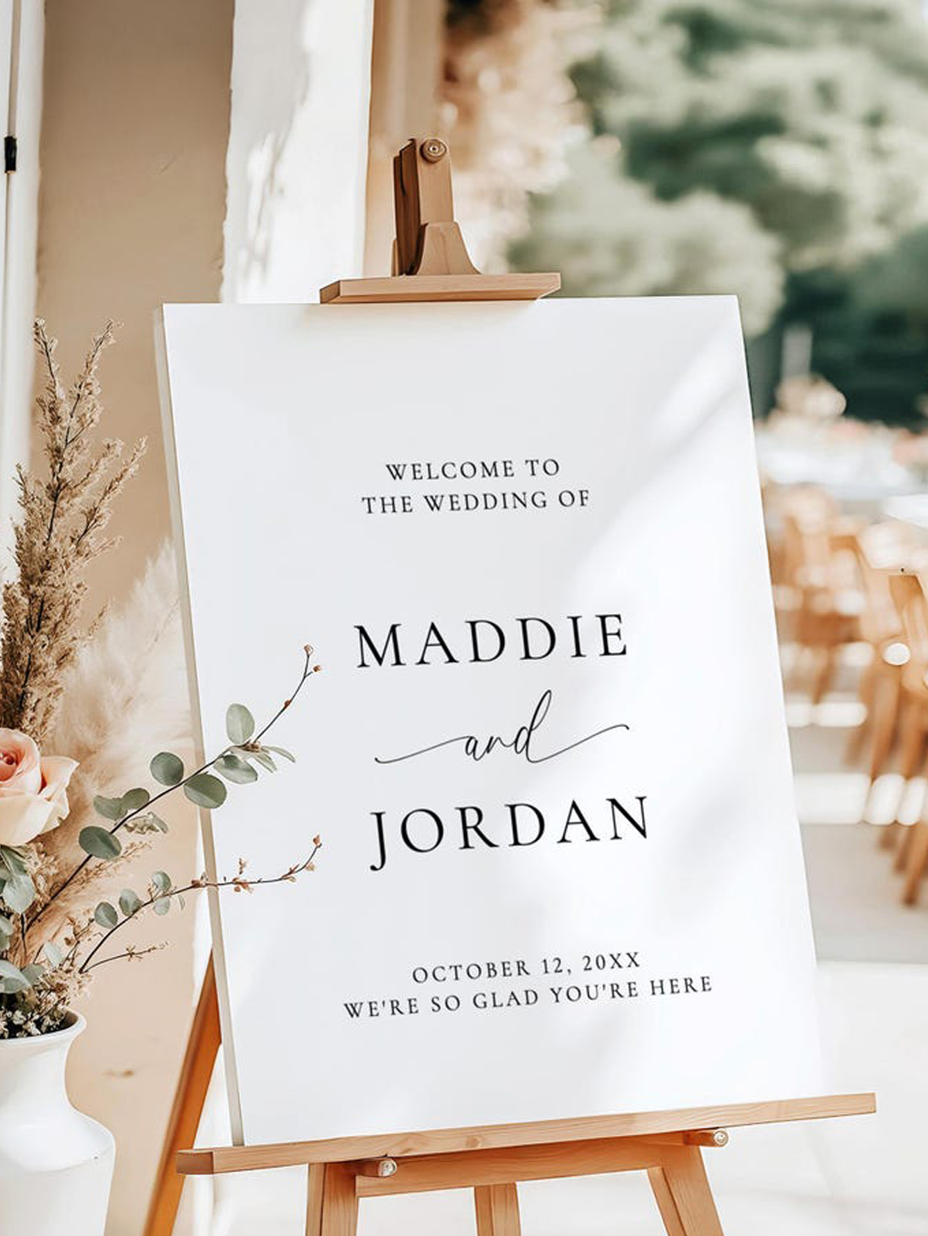 Minimalist Modern Wedding Welcome Sign